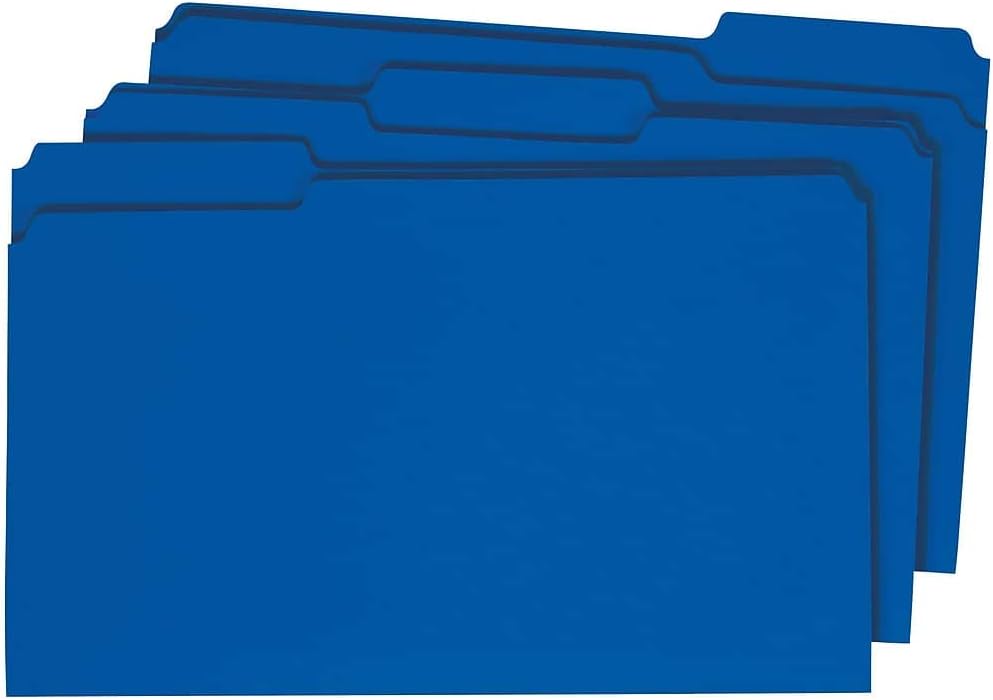 Staples Recycled File Folders, Legal Size, 1/3‑Cut Tabs, Manila, 30% Recycled Paper Stock, 100/Box