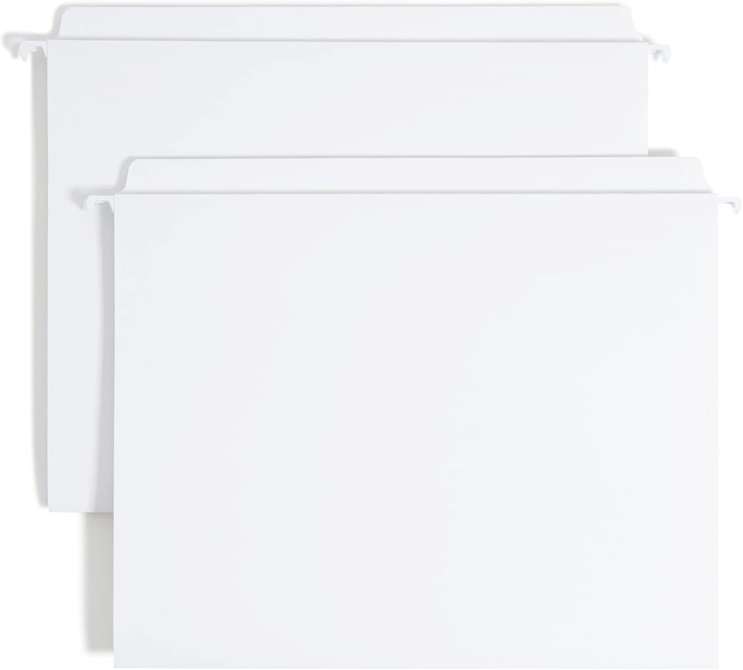 Smead FasTab Hanging File Folder, Straight-Cut Built-in Tab, Letter Size, White, 20 per Box, (64102)