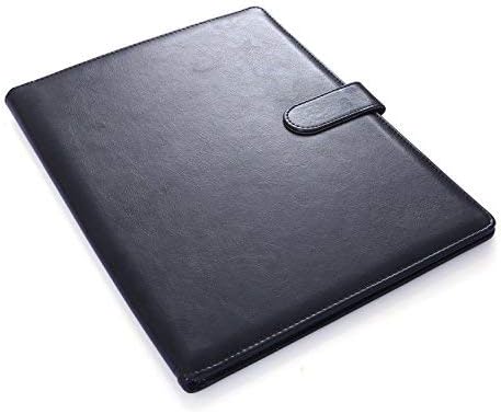 Mymazn Padfolio Portfolio Folder, Faux Leather Interview Resume Folder with Document Organizer & Business Card Holder, Letter-Sized Notepad Legal Pad Holder for Men Women (Sage Green)
