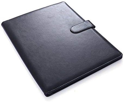 Mymazn Padfolio Portfolio Folder, Faux Leather Interview Resume Folder with Document Organizer & Business Card Holder, Letter-Sized Notepad Legal Pad Holder for Men Women (Sage Green)