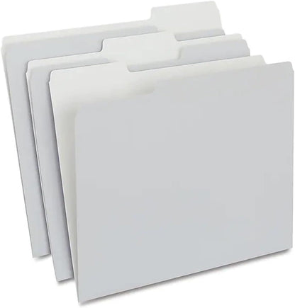 Staples File Folders, Letter Size, 1/3‑Cut Tabs, Purple, Durable 10.5‑Point Paper Stock, 100/Pack