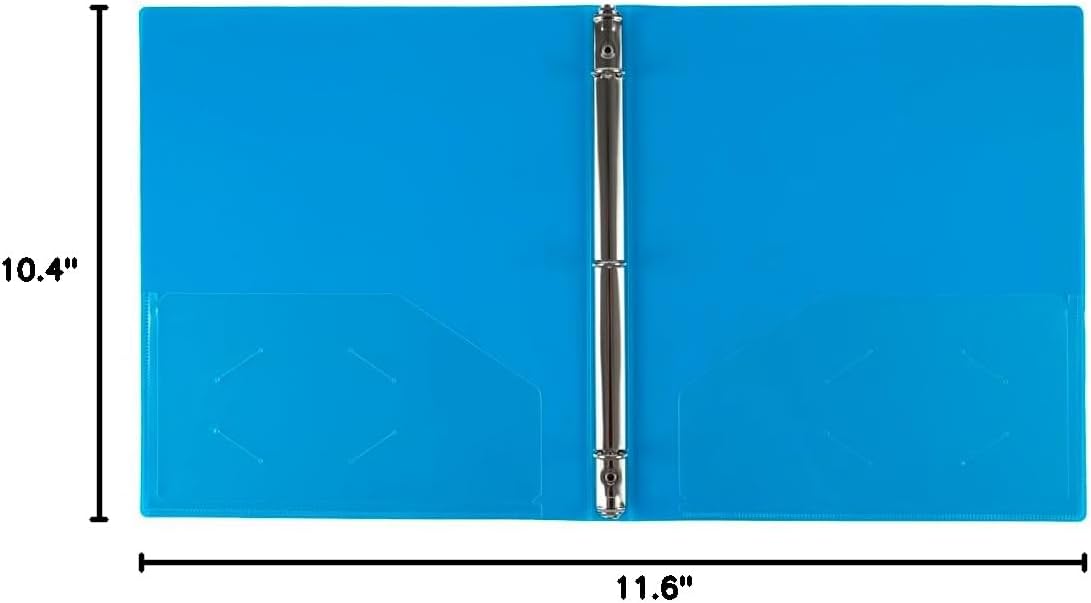 JAM PAPER Plastic 0.75 inch Binder - Clear 3 Ring Binder - Sold Individually
