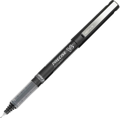 PILOT Precise V5 Stick Liquid Ink Rolling Ball Stick Pens, Extra Fine Point (0.5mm) Black Ink, 5-Pack (26010)