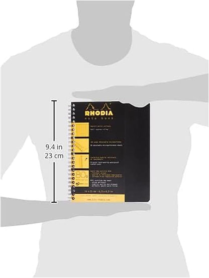 Rhodia 193101C - Spiral Notebook (Full Bound) White Notebook - A4+ - Ruled - 160 Detachable Pages - Clairefontaine Paper 80 g/m - Soft and Resistant Coated Card Cover - Classic