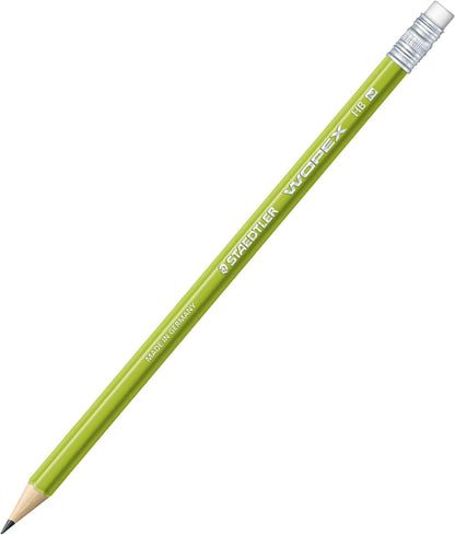 STAEDTLER WOPEX Pre-Sharpened #2 Pencils, Pack of 10 - Ergonomic Triangular Shape, Break-Resistant, Non-Slip Surface, Wood-Polymer, PVC-Free Eraser Tip