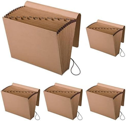 Pendaflex Expanding Kraft File with Flap, Jan.-Dec. Index, 12 x 10, 1 per Box (K-17M-OX),Brown