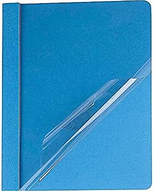 Oxford 55801 Clear Front Report Cover, 3 Fasteners, Letter, 1/2-Inch Capacity, Blue, 25/Box