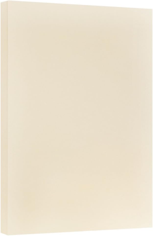 JAM PAPER Vellum Bristol 65lb Cardstock - 8.5 x 11 Coverstock - 147 gsm - Cream - 50 Sheets/Pack