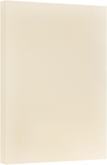 JAM PAPER Vellum Bristol 65lb Cardstock - 8.5 x 11 Coverstock - 147 gsm - Cream - 50 Sheets/Pack