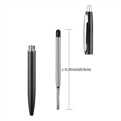 ChaoQ 3 Pcs Retractable Metal Ballpoint Pens, for Gift, Business, Office, 1.0mm Medium Point Black Ink, 6 Extras Replaceable Metal Refills - Stainess Steel