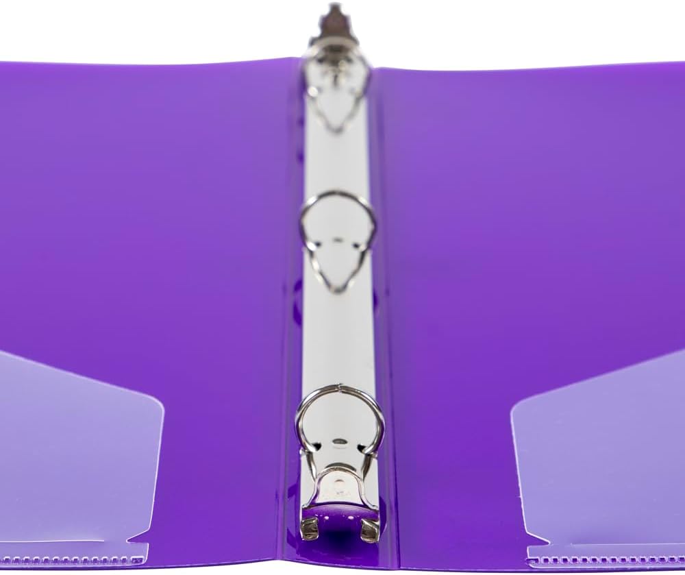 JAM PAPER Plastic 0.75 inch Binder - Clear 3 Ring Binder - Sold Individually