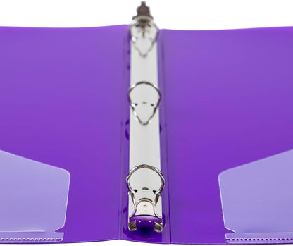 JAM PAPER Plastic 0.75 inch Binder - Clear 3 Ring Binder - Sold Individually