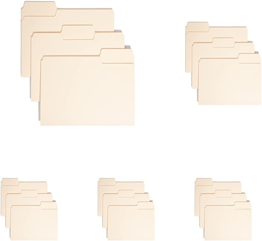 Smead SuperTab Heavyweight File Folder, Oversized 1/3-Cut Tab, Letter Size, Manila, 50 Per Box (10401)
