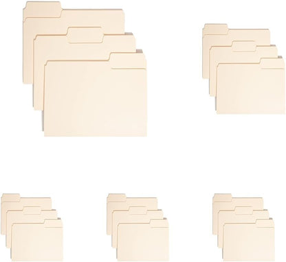 Smead SuperTab Heavyweight File Folder, Oversized 1/3-Cut Tab, Letter Size, Manila, 50 Per Box (10401)