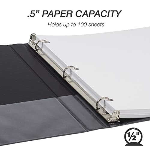 Samsill 3 Inch 3 Ring Binders, Economy Round Ring, Clear View Cover, 550 Sheet Capacity - for School, Home, Office - Black, 4 Pack