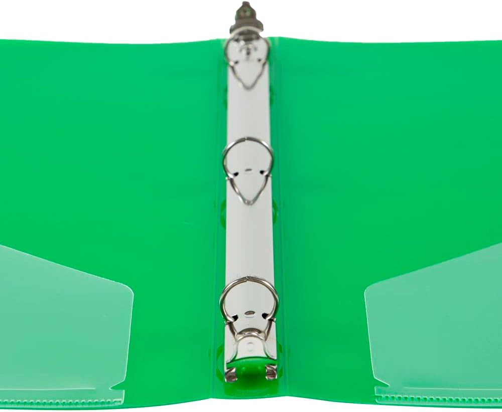 JAM PAPER Plastic 0.75 inch Binder - Clear 3 Ring Binder - Sold Individually