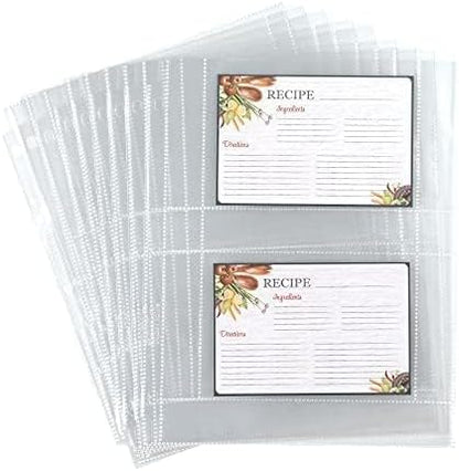 Samsill 8 Tab Recipe Dividers, Recipe Sleeves, Sheet Protector Dividers, with Tab Inserts, Clear, Super Heavyweight, Top Loading, 3 Hole Punched for Standard Letter Size Binders, Archival Safe