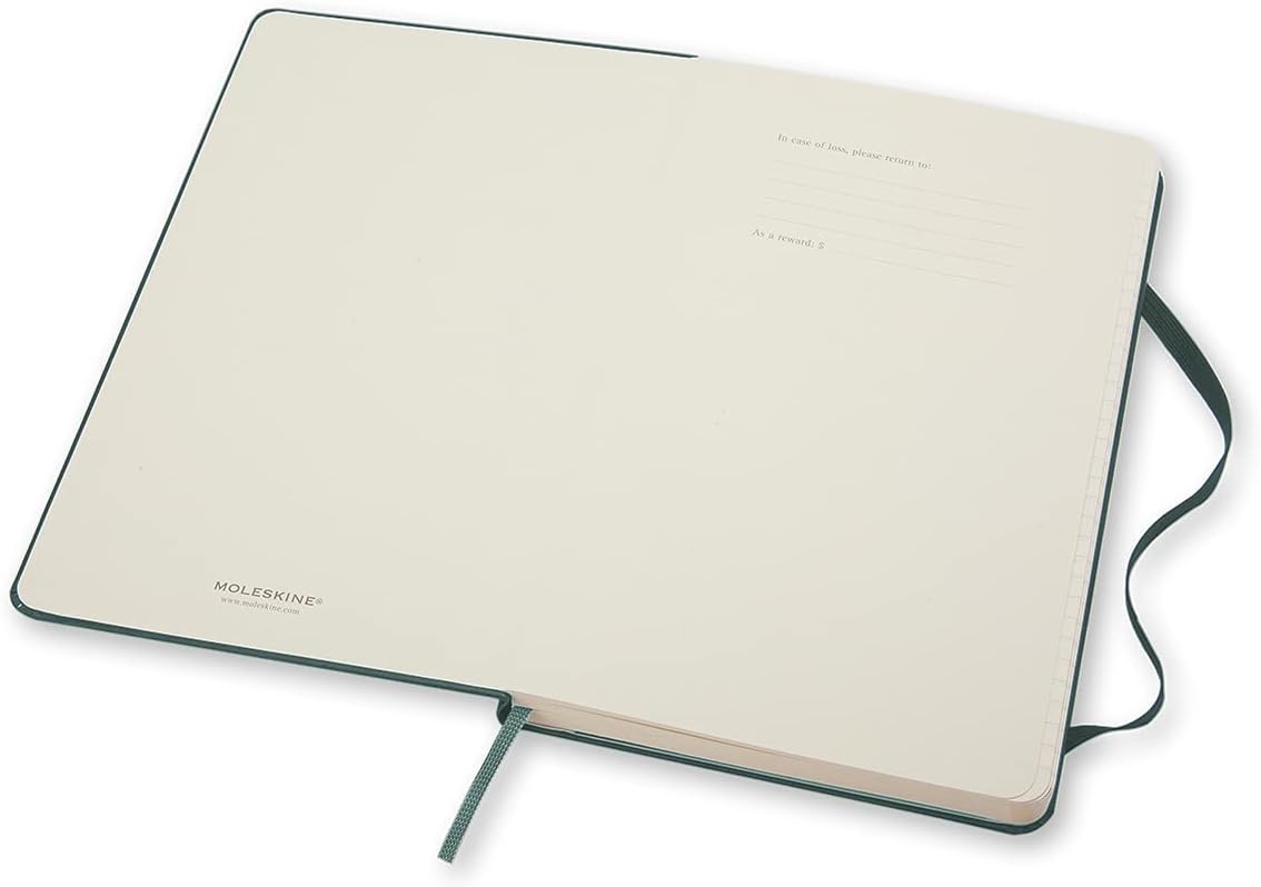 Moleskine Classic Notebook, Hard Cover, Ruled/Lined, Large (5" x 8.25"), Forest Green, 240 Pages