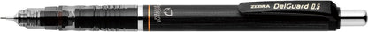 Zebra Pen DelGuard Mechanical Pencil 0.5mm, Black, Blue & White Barrel, Resists Lead Breaking, Double Spring Protection, Built-In Eraser, 3-Pack with Refills, Clip for Easy Carrying (58603)