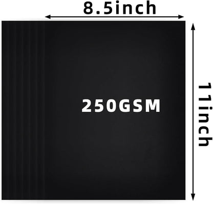 30 Sheets Black Cardstock, 8.5 x 11 Card Stock, 92lb/250gsm Thick Cover Stock, Heavyweight Printer Paper for Invitations, Scrapbooking, Crafting, DIY Projects, Decoration and Drawing