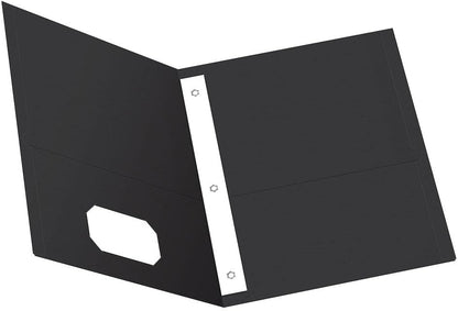 Oxford Two-Pocket Folders w/Fasteners, Red, Letter Size, 25 per Box (57711)