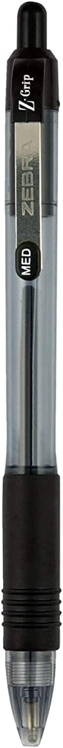 Zebra Pen Z-Grip Retractable Ballpoint Pen, Medium Point, 1.0 mm, 12 Black & 12 Blue Pack of 24
