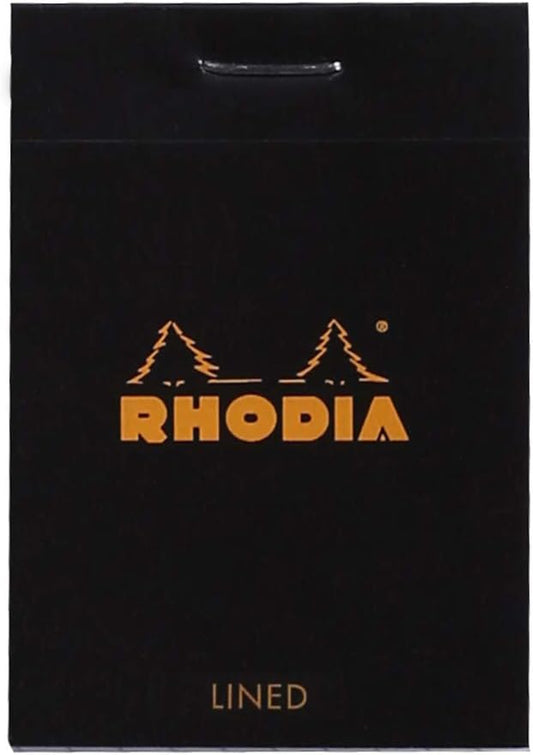 Rhodia Head Stapled Pad No16 A5, Ruled + Margin, 148x210mm-Black