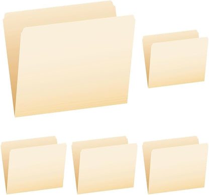 Pendaflex 752 File Folders, Straight Cut, Top Tab, Letter, Manila (Box of 100), Natural