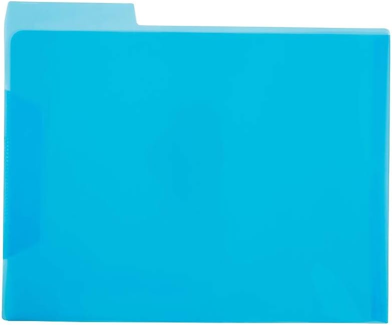 Staples Translucent Poly File Folders, Letter Size, Clear Durable Plastic, 6/Pack