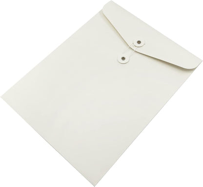 VANRA Kraft Paper A4/C4 File Folders Filing Envelope Folder Pack of 5, Filing Envelope Folder Jacket Document Letter Organizer with String Closure for School,Office (Black)