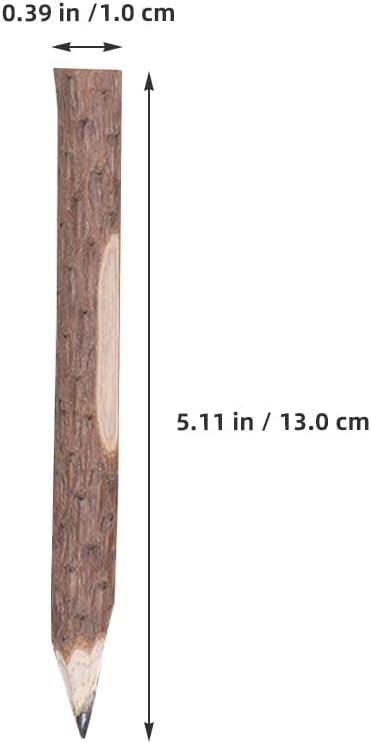 Tofficu 32Pcs Natural Wood Pencils, Wood Graphite Long Twig Pencils, Wooden Tree Bark Pencil Decor, Camping Pens for School Party Supplies Novelty