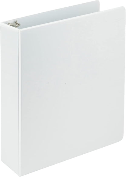 Samsill 1.5 Inch 3 Ring Binders, Economy Round Ring, Clear View Cover, 325 Sheet Capacity - for School, Home, Office - White, 4 Pack