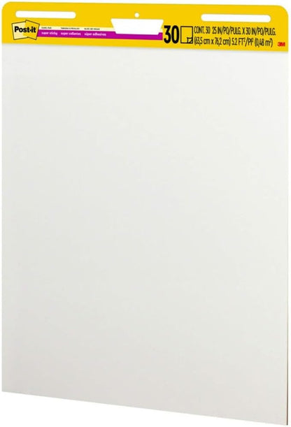 Post-it Super Sticky Easel Pad, 25 x 30 Inches, 30 Sheets Per Pad, 4 Pads, Large, White, Premium Self Stick Flip Chart Paper, Anchor Chart, Office Supplies & School Supplies, Great for Teachers and Students