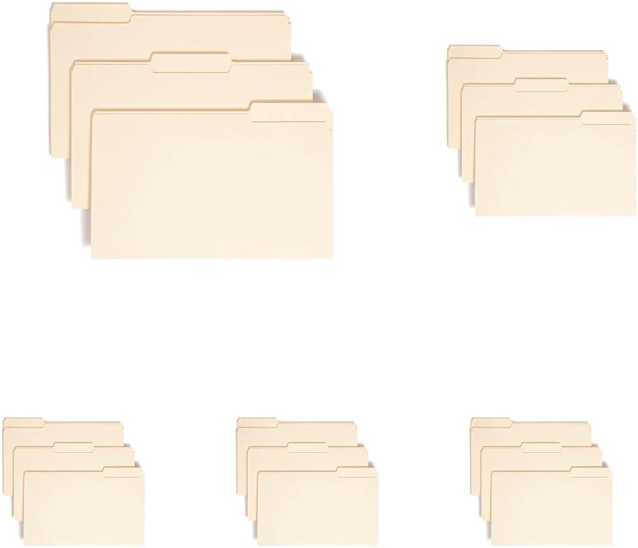 Smead File Folder, 1/3-Cut Tab, Assorted Positions, Legal Size, Manila, 100 per Box (15330)