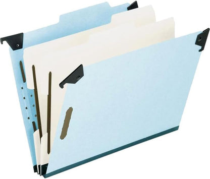 Pendaflex 59252 Pressboard Hanging Classi-Folder, 2 Divider/6-Sections, Letter, 2/5 Tab, Blue