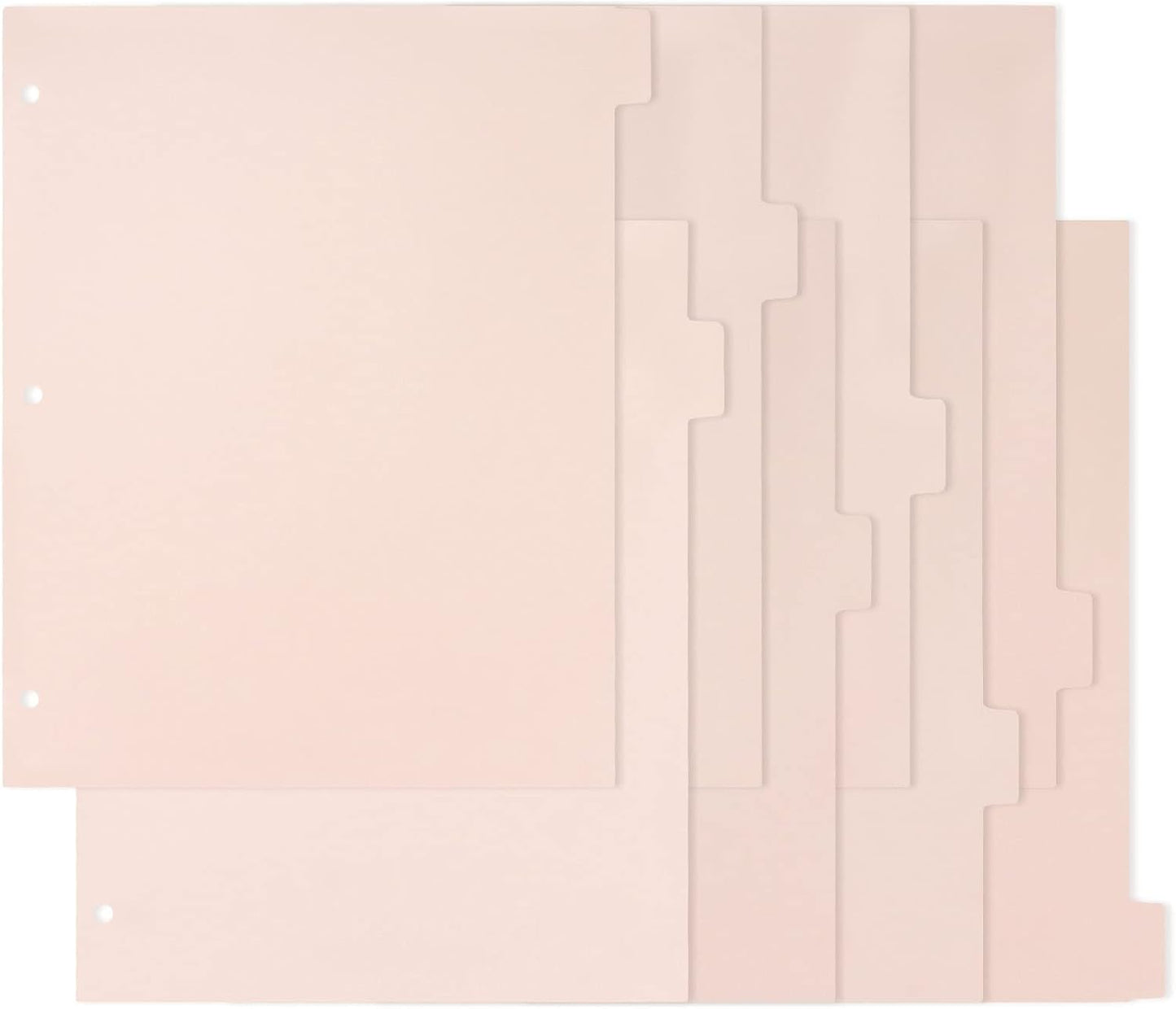 Buqoo Binder Dividers with Tabs, 8 Tab Dividers for 3 Ring Binder, Pink Binder dividers, Notebook Dividers for Journal Planner 8 Sheets Per Set
