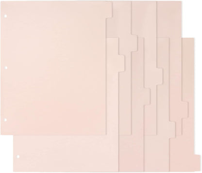 Buqoo Binder Dividers with Tabs, 8 Tab Dividers for 3 Ring Binder, Pink Binder dividers, Notebook Dividers for Journal Planner 8 Sheets Per Set