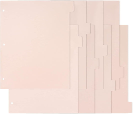 Buqoo Binder Dividers with Tabs, 8 Tab Dividers for 3 Ring Binder, Pink Binder dividers, Notebook Dividers for Journal Planner 8 Sheets Per Set