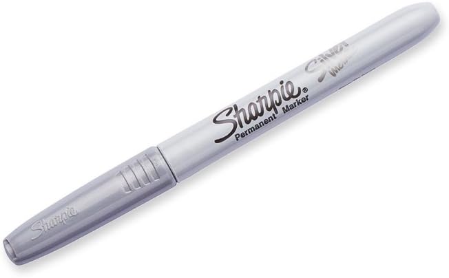 Sharpie Metallic Permanent Markers, Fine Point, Silver, 2 Count - For Black Paper or Dark Surfaces, Arts & Crafts, Posters