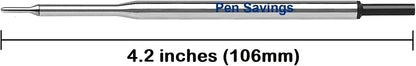 5 Pen Savings Ballpoint Pen Refills Compatible with Papermate Lubriglide, Aspire, PhD Pens, Medium Point, Bulk Packed (Black)