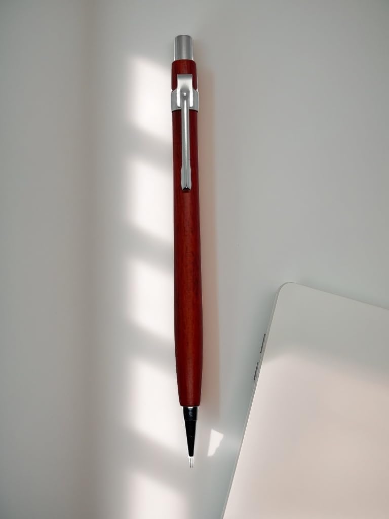 Spiral Grain Wooden Mechanical Pencils -Unique Colors Airplane Aluminum Core Artist's Drawing Pencil Comes with Gift Box (Walnut)