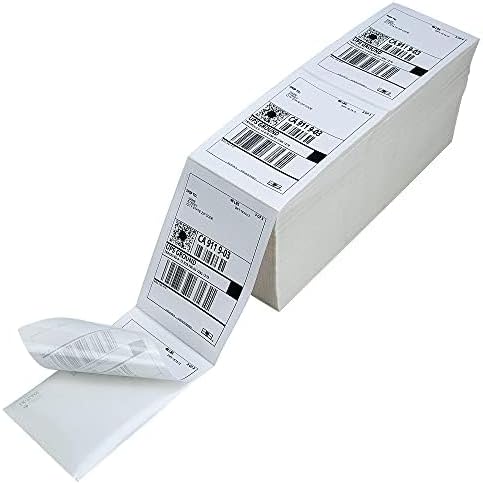 L LIKED 200 4x6 Thermal Labels Fanfold, Direct Thermal Shipping Labels - Perforated and Strong Adhesive