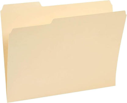 Staples File Folders, Letter Size, 1/3‑Cut Tabs, Purple, Durable 10.5‑Point Paper Stock, 100/Pack