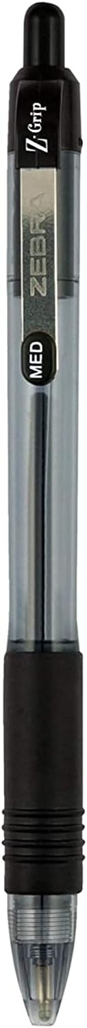 Zebra Pen Z-Grip Retractable Ballpoint Pen, Medium Point, 1.0 mm, 12 Black & 12 Blue Pack of 24