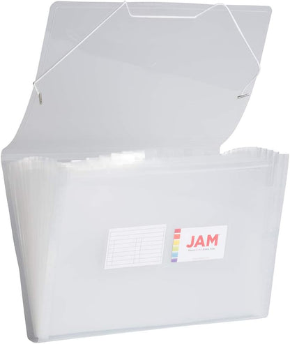 JAM Paper Accordion Folders - 13 Pocket Plastic Expanding File - Legal Size - 10 x 15 - Red - Sold Individually