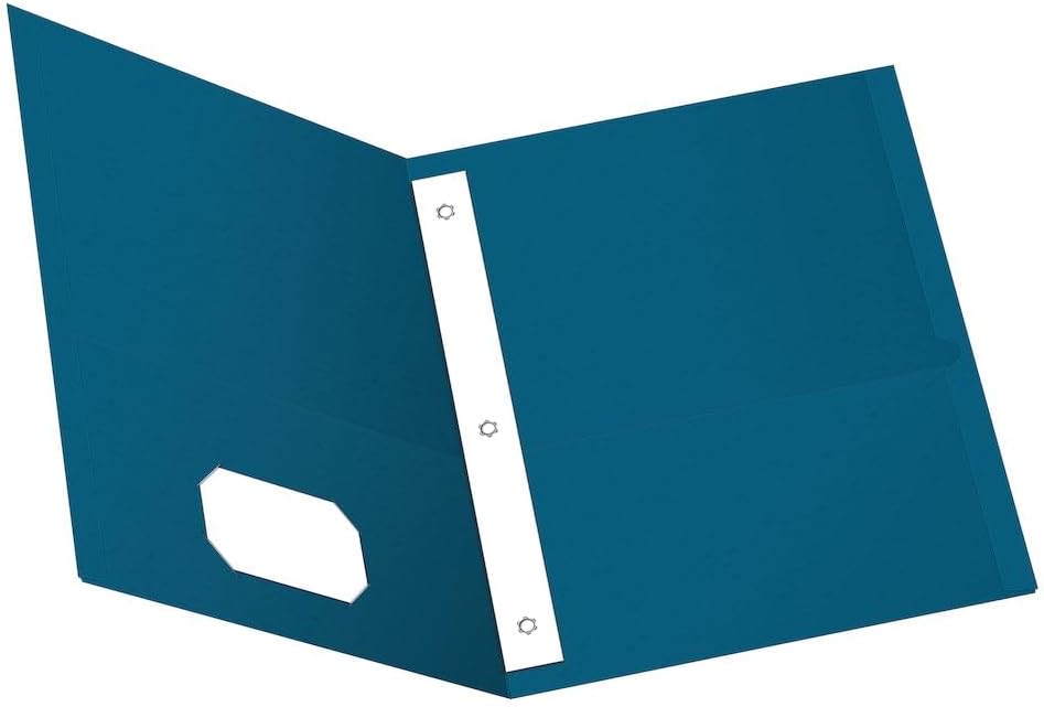 Oxford Two-Pocket Folders w/Fasteners, Red, Letter Size, 25 per Box (57711)