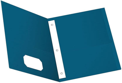 Oxford Two-Pocket Folders w/Fasteners, Red, Letter Size, 25 per Box (57711)