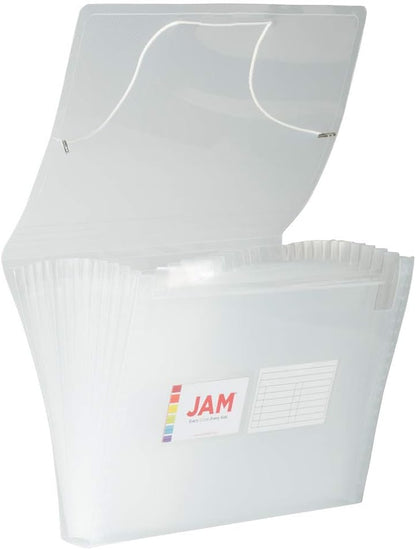 JAM Paper Accordion Folders - 13 Pocket Plastic Expanding File - Legal Size - 10 x 15 - Red - Sold Individually