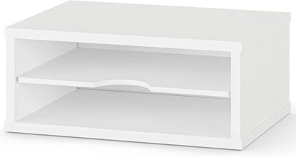 Ballucci File Organizer, 4-Tier Office Desk Organizer, Open Top Wood Paper Organizer for Classroom, Desktop Mail Sorter Paper Tray, Black