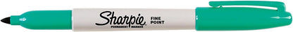 Sharpie Permanent Markers | Fine Point for Bold Details | BlackBlueRed and Green Ink Colours | 4 Marker Pens